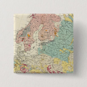Geological map Europe 2 Inch Square Button
