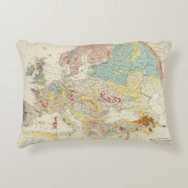 Geological map Europe Decorative Pillow (Front)