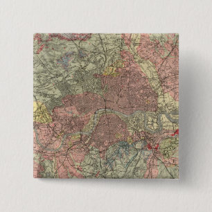 Geological map London 2 Inch Square Button