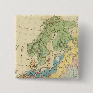 Geological Map of Europe 2 Inch Square Button