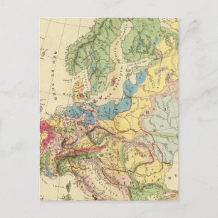Geological Map of Europe Postcard