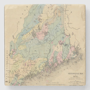 Geological map of Maine Stone Coaster