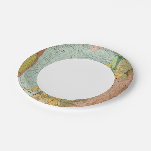 Geological Map of New Hampshire 2 Paper Plate (Angled)