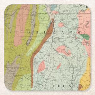 Geological Map of New Hampshire 3 Square Paper Coaster