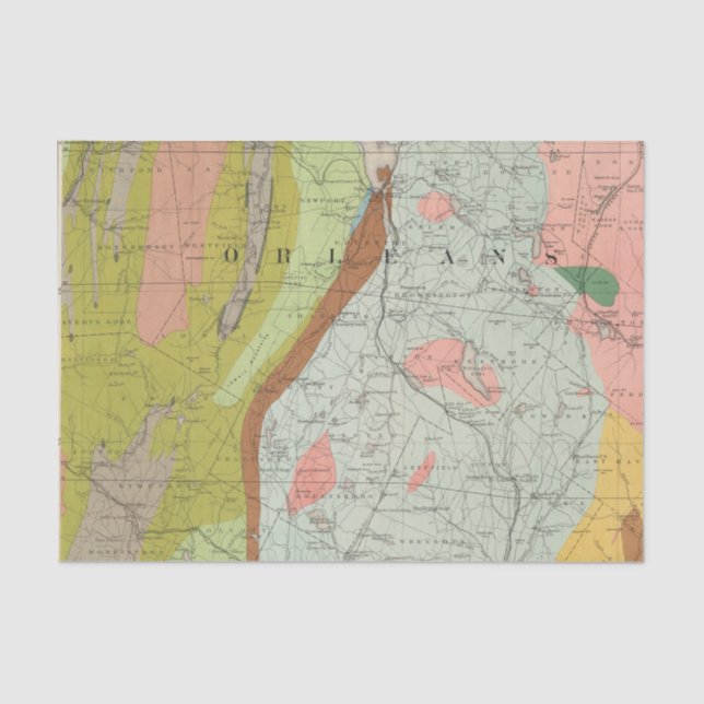 Geological Map of New Hampshire 3 Tissue Paper (Front)