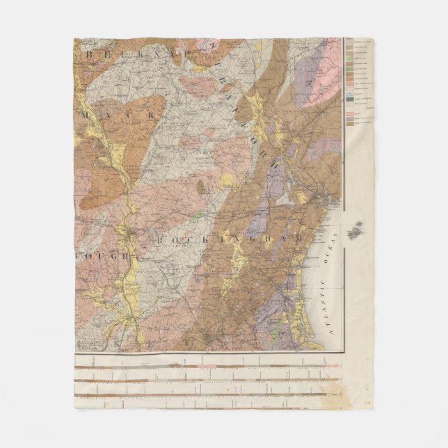 Geological Map of New Hampshire 4 Fleece Blanket (Front)