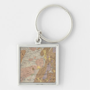 Geological Map of New Hampshire 4 Keychain