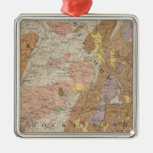 Geological Map of New Hampshire 4 Metal Ornament