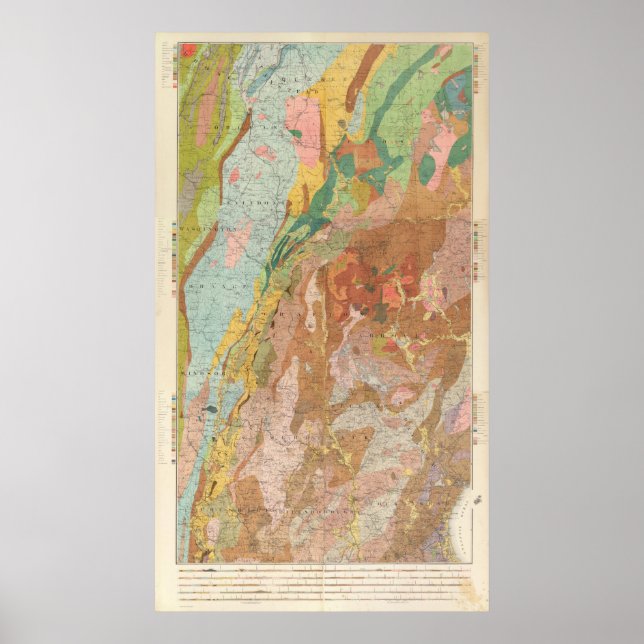 Geological Map of New Hampshire Poster (Front)