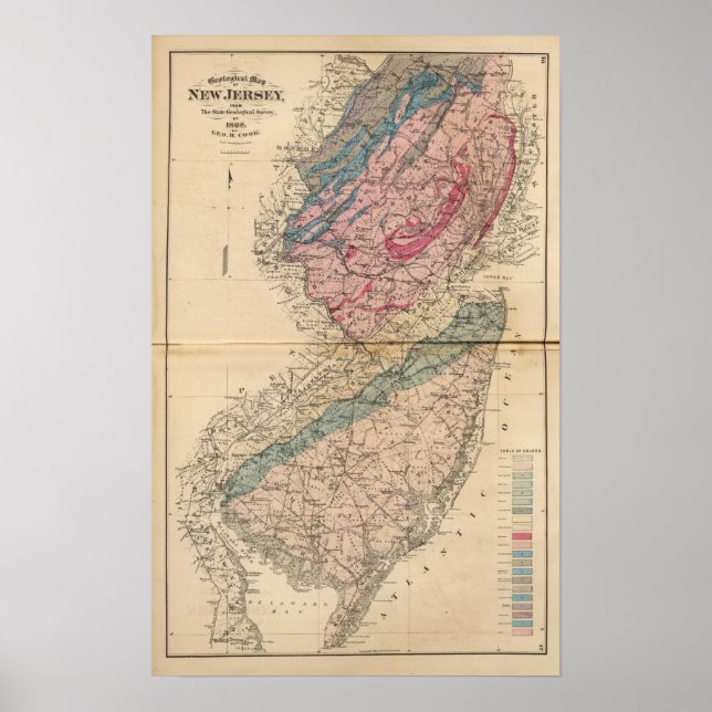 Geological map of New Jersey Poster (Front)