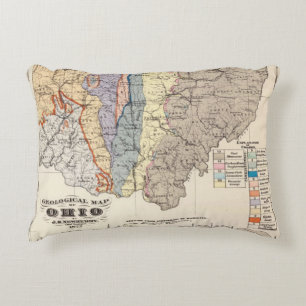 Geological map of Ohio Decorative Pillow