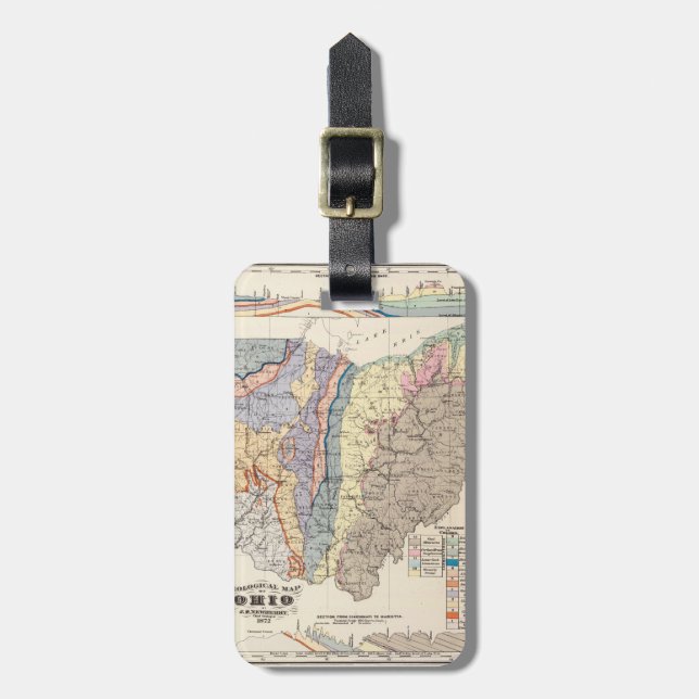 Geological map of Ohio Luggage Tag (Front Vertical)