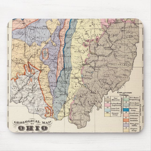 Geological map of Ohio Mouse Pad (Front)