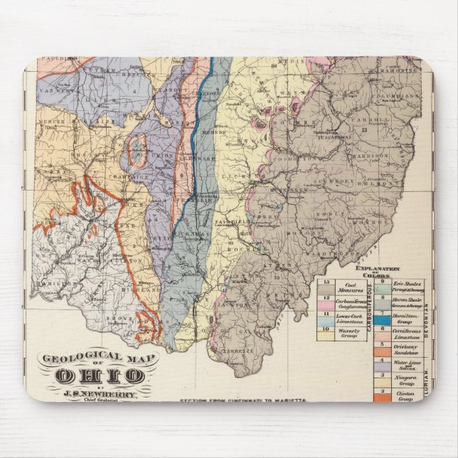 Geological map of Ohio Mouse Pad (Front)