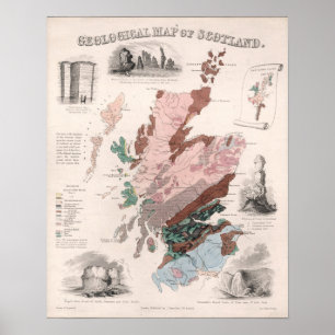 Geological Map of Scotland Poster