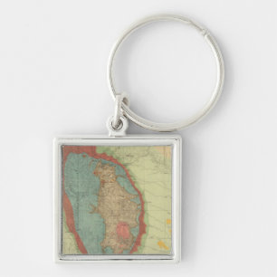 Geological map of the Black Hills of Dakota Keychain