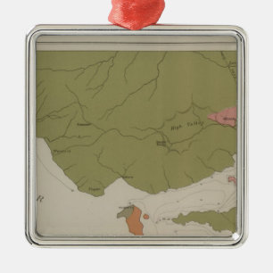 Geological Map of the Clear Lake District Metal Ornament