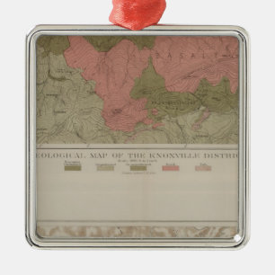 Geological Map of the Knoxville District Metal Ornament