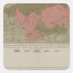 Geological Map of the Knoxville District Square Sticker
