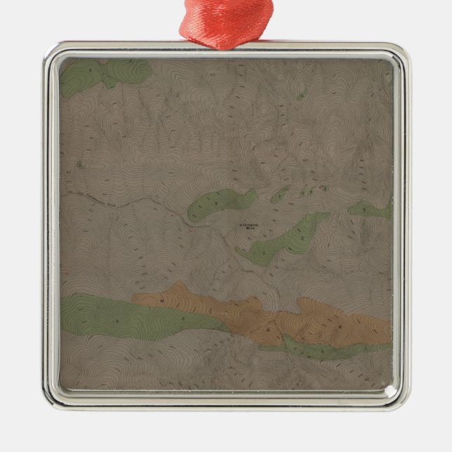 Geological Map of the New Almaden Mining District Metal Ornament (Front)