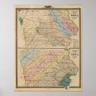 Geological map of the State of Iowa Poster