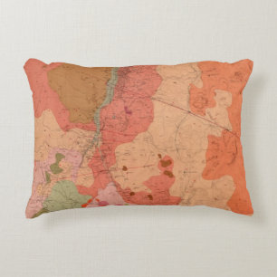 Geological Map of the Washoe District Decorative Pillow