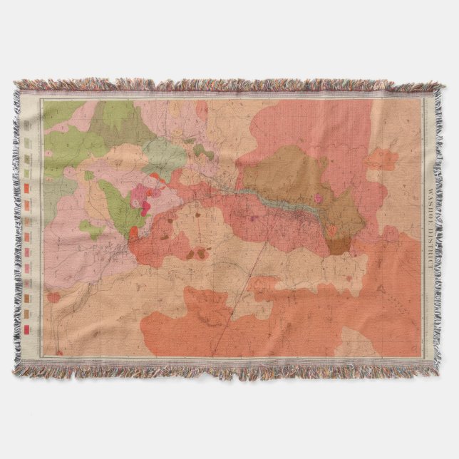 Geological Map of the Washoe District Throw Blanket (Front)