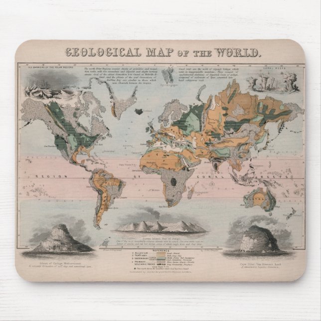 Geological Map of the World Mouse Pad (Front)