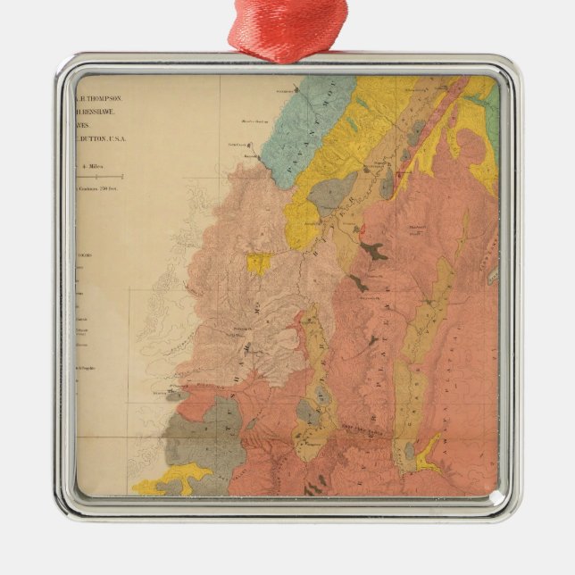 Geological map of Utah Metal Ornament (Front)