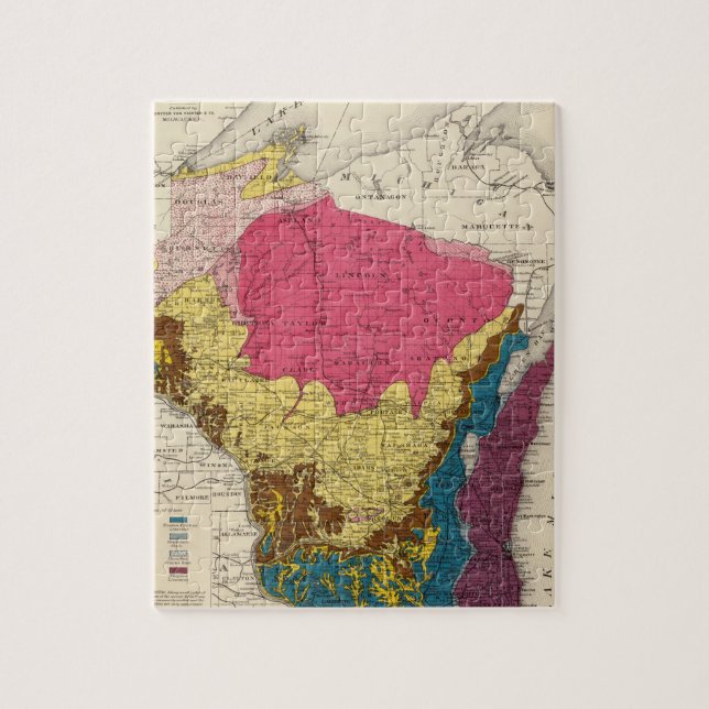 Geological map of Wisconsin Jigsaw Puzzle (Vertical)