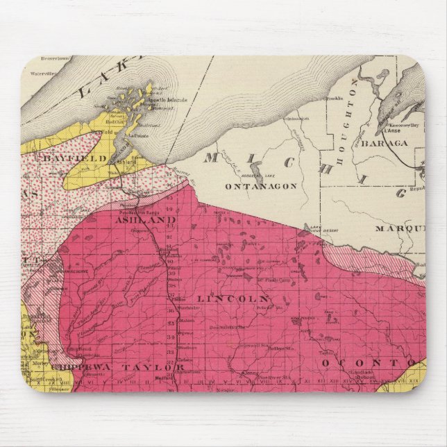 Geological map of Wisconsin Mouse Pad (Front)