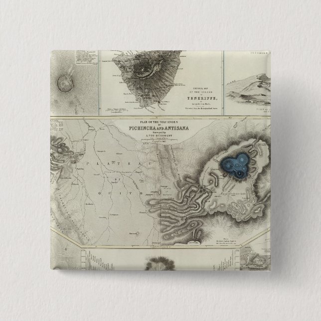 Geological phenomena 2 inch square button (Front)