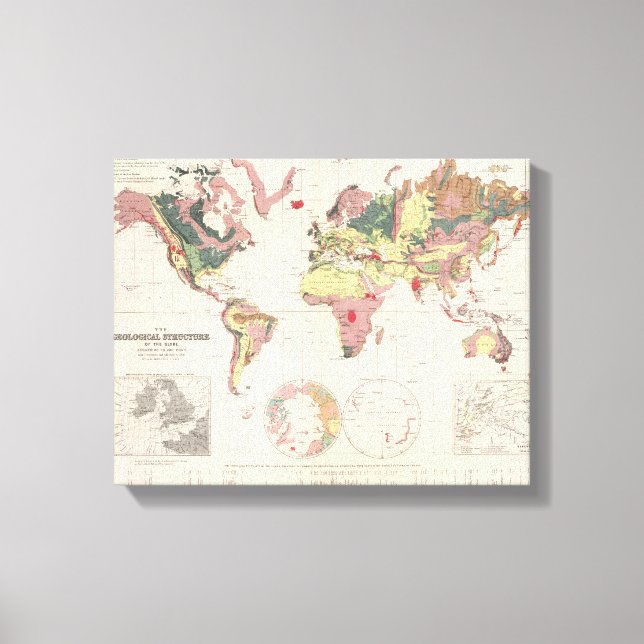 Geological structure of globe canvas print (Front)