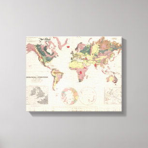 Geological structure of globe canvas print
