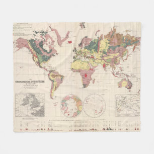 Geological structure of globe fleece blanket