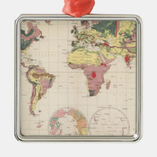 Geological structure of globe metal ornament