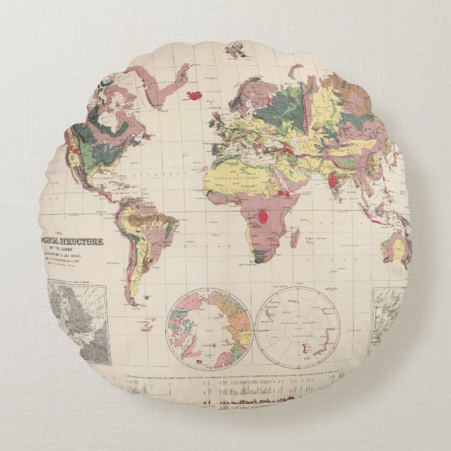 Geological structure of globe round pillow (Front)
