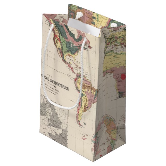 Geological structure of globe small gift bag (Back Angled)