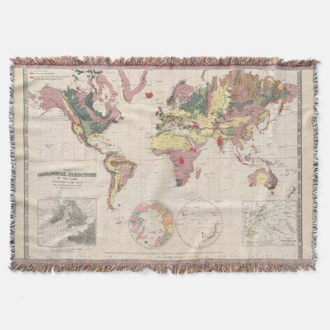 Geological structure of globe throw blanket (Front)