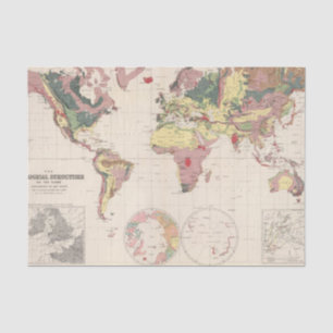 Geological structure of globe tissue paper