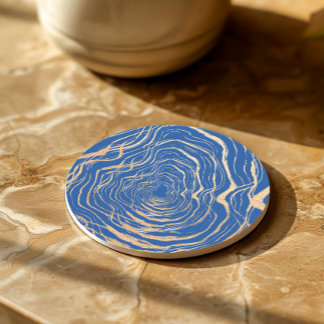 Geological Vortex with Golden Ripple Design Coaster
