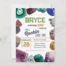 Géologie Invitations de fête d'anniversaire