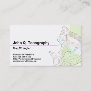Geologist, Cartographer Topographic Map Personal Business Card