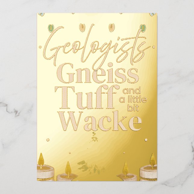 Geologist christmas foil holiday card (Front)