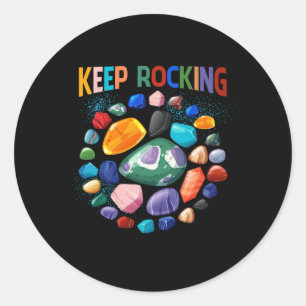 Geologist Colorful Rock Collector Earth Scientist  Classic Round Sticker