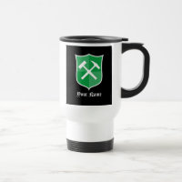 Geologist's Crossed Rock Hammer and Shield Logo
