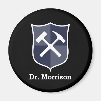 Geologist's Custom Rock Hammer and Shield Crest Magnet