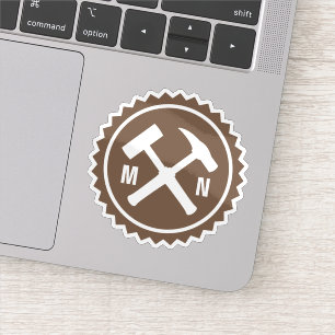 Geologist's Hammer Logo with your Initials on a