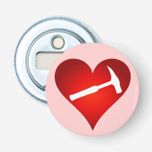 Geologist's Heart and Rock Hammer Bottle Opener