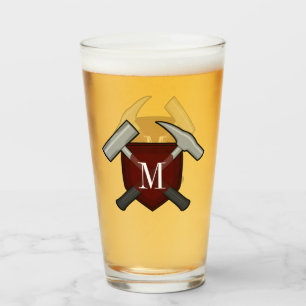 Geologist's Monogram with Rock Hammer Glass